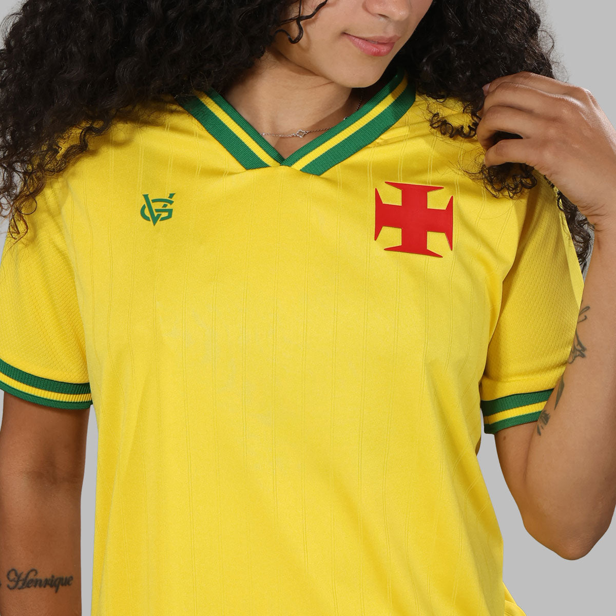 Blusa Feminina Vasco Brasil Canária da Colina Amarelo