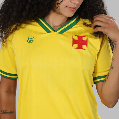 Blusa Feminina Vasco Brasil Canária da Colina Amarelo