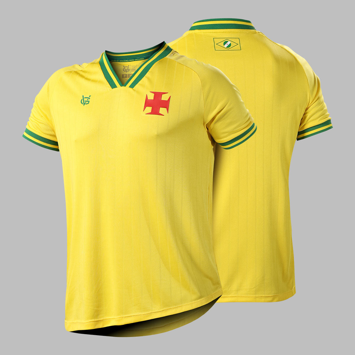 Camisa Infantil Vasco Canária da Colina Poliéster Amarela