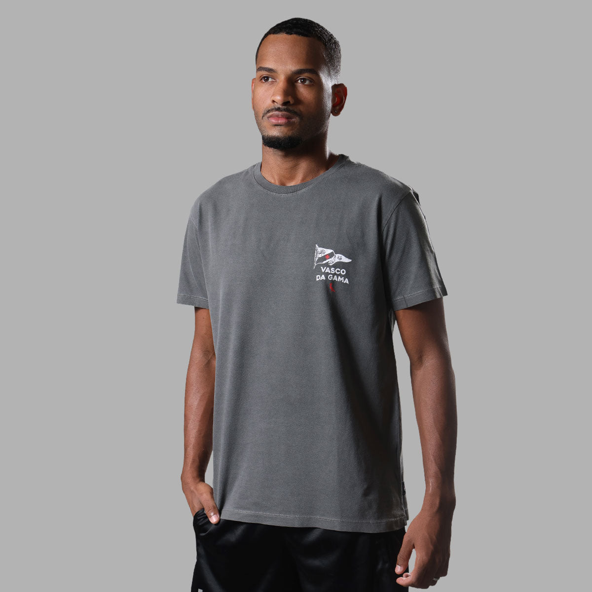 Camisa Vasco Reserva Bandeira Masculina Chumbo