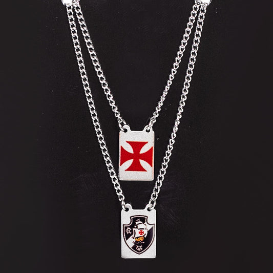 Escapulário Vasco Cruz de Malta e Escudo Colorido
