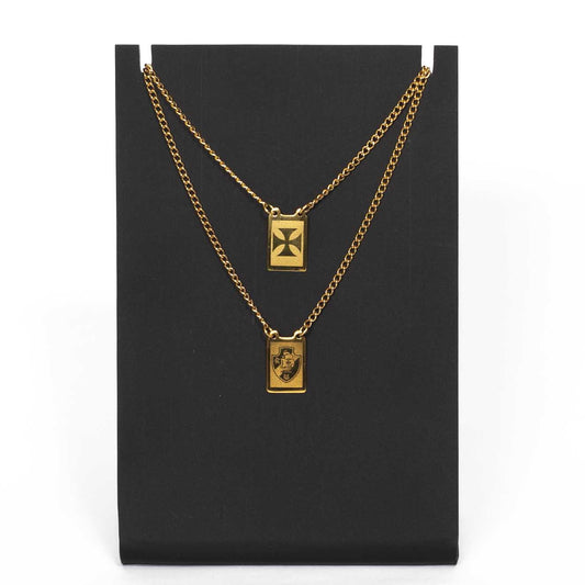 Escapulário Vasco Cruz de Malta e Escudo Folheado