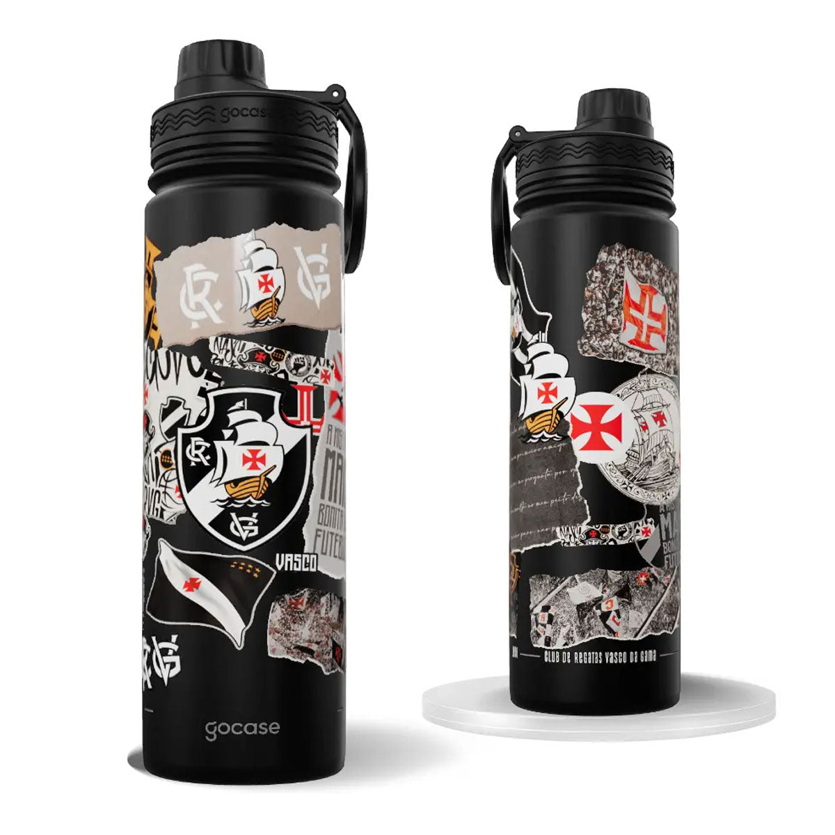 Garrafa Térmica Vasco Colagem 650 ml Preta