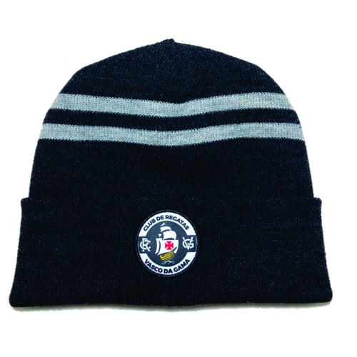 Gorro Vasco Brasão e Listras Preto