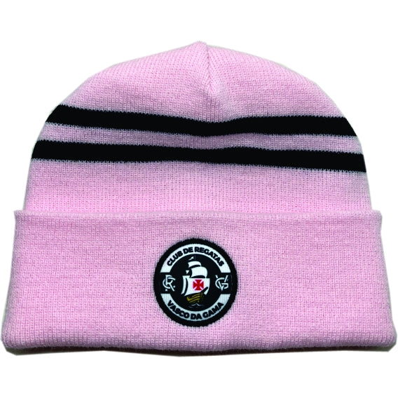 Gorro Vasco Brasão e Listras  Rosa