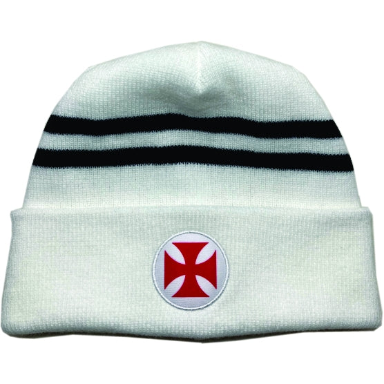 Gorro Vasco Cruz Malta e Listras Branco