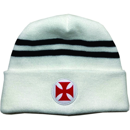 Gorro Vasco Cruz Malta e Listras Branco