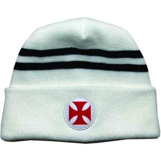 Gorro Vasco Cruz Malta e Listras Branco