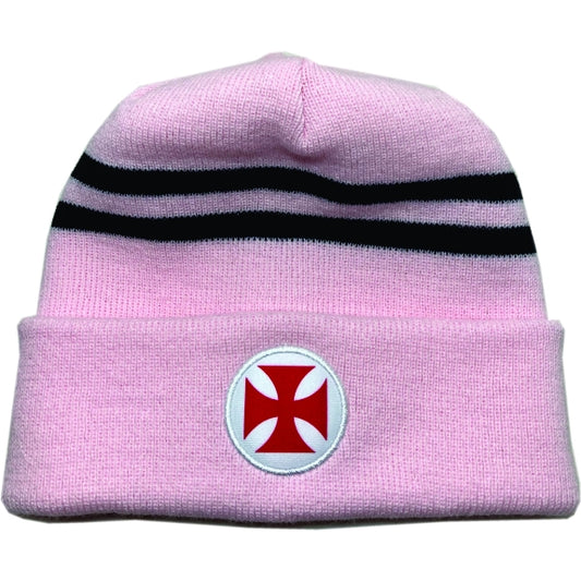 Gorro Vasco Cruz Malta e Listras Rosa