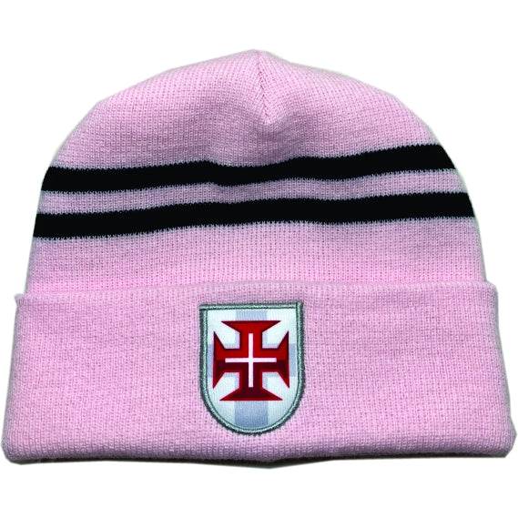 Gorro Vasco Cruz Templária e Listras Infantil Rosa