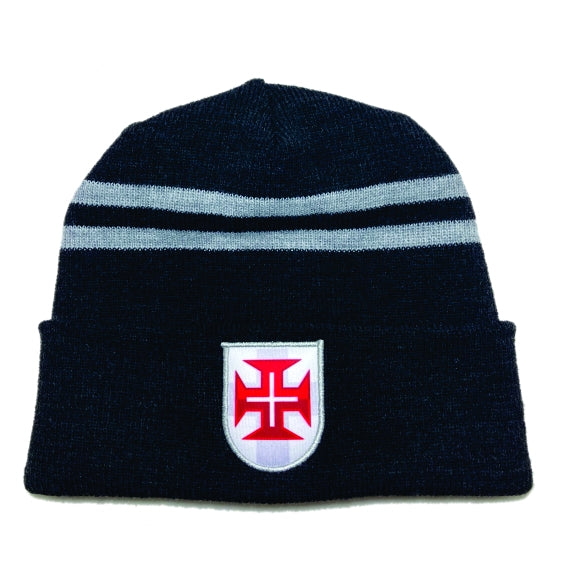 Gorro Vasco Cruz Templária e Listras Infantil Preto
