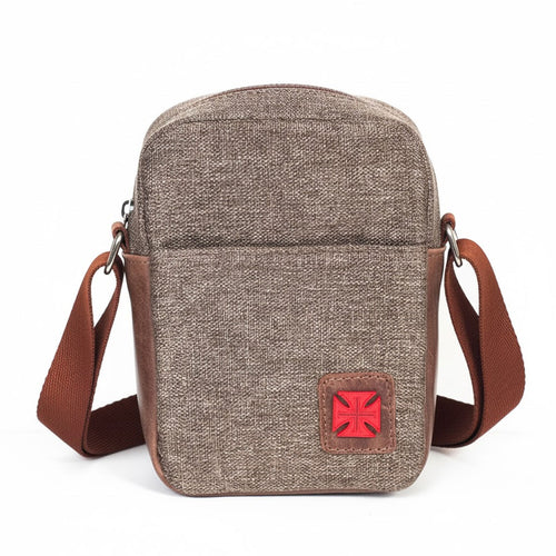 Mini Bolsa Vasco Cruz de Malta Bege/Marrom