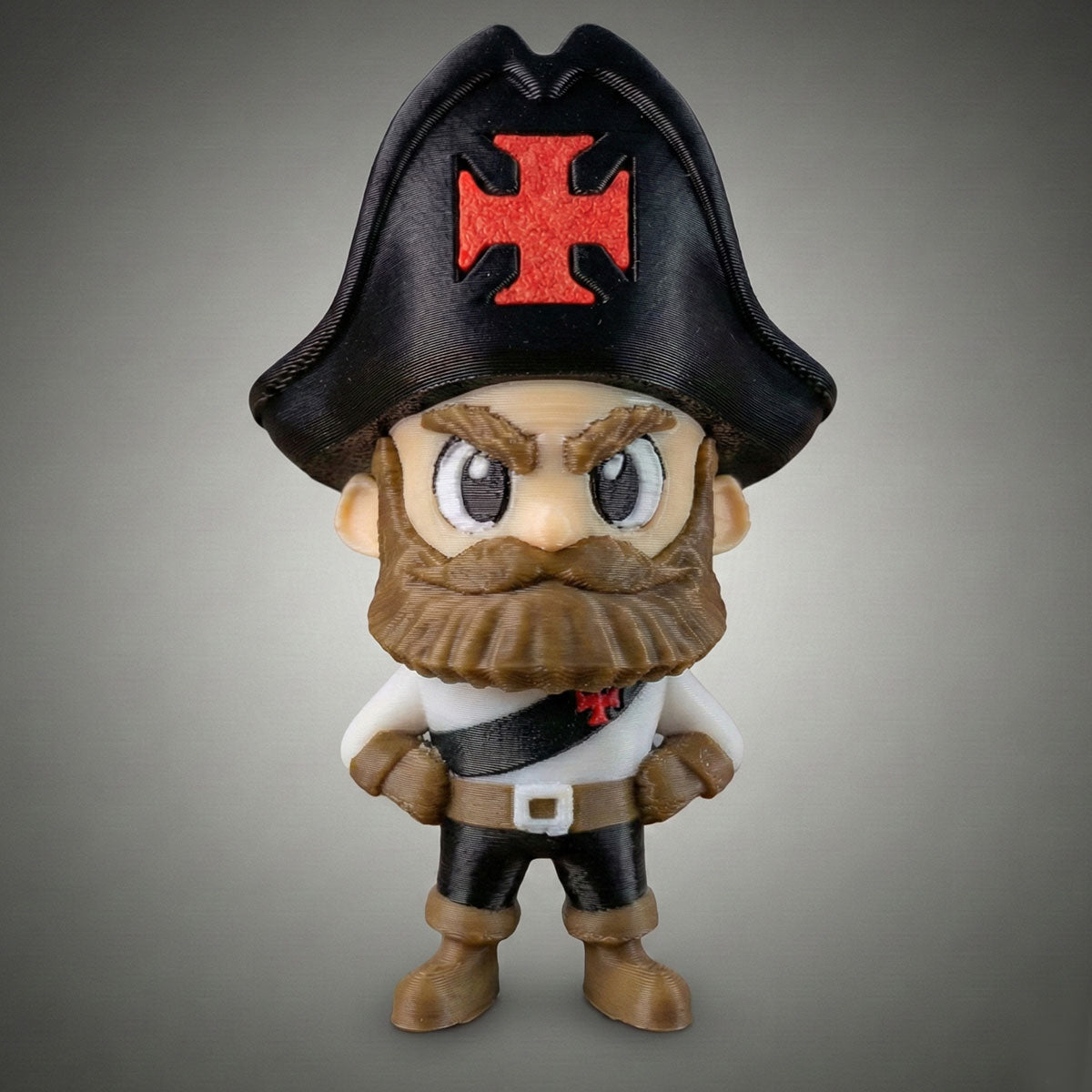 Mini Mascote Vasco Almirante Toy Branco e Preto