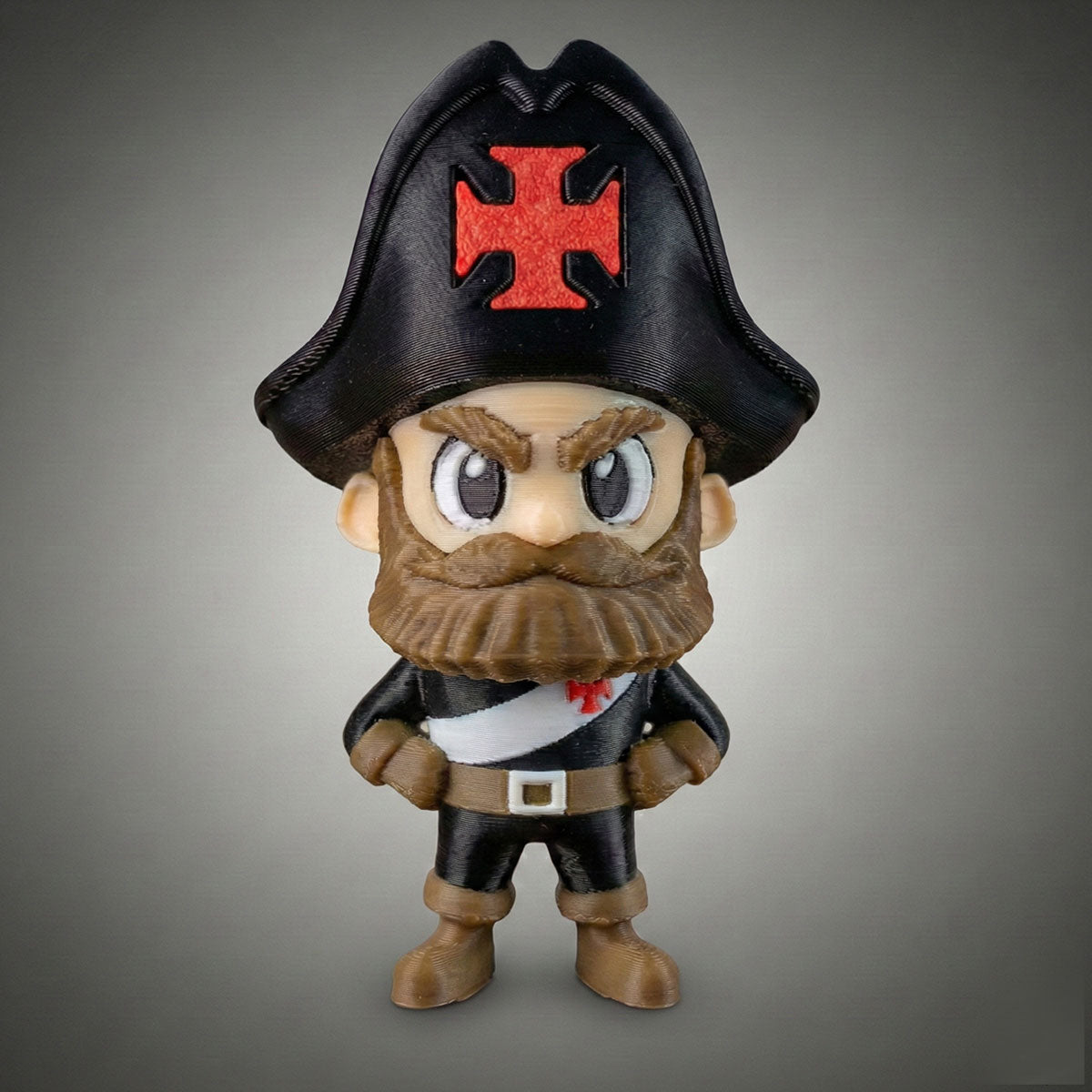 Mini Mascote Vasco Almirante Toy Preto e Branco